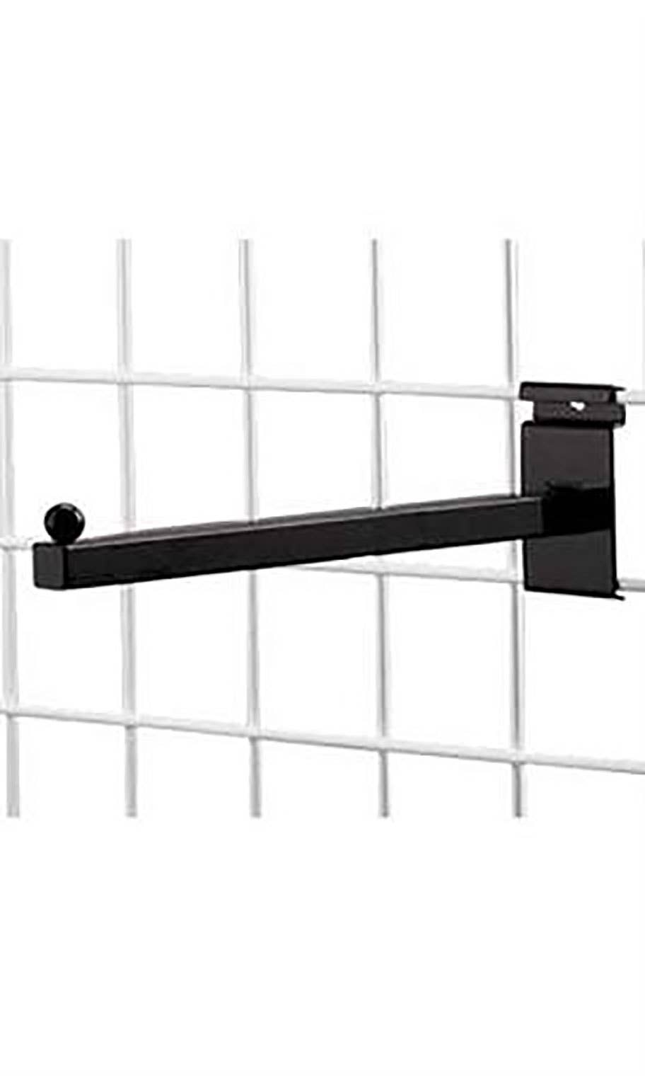 12" Black Straight Square Faceout For Wire Grid