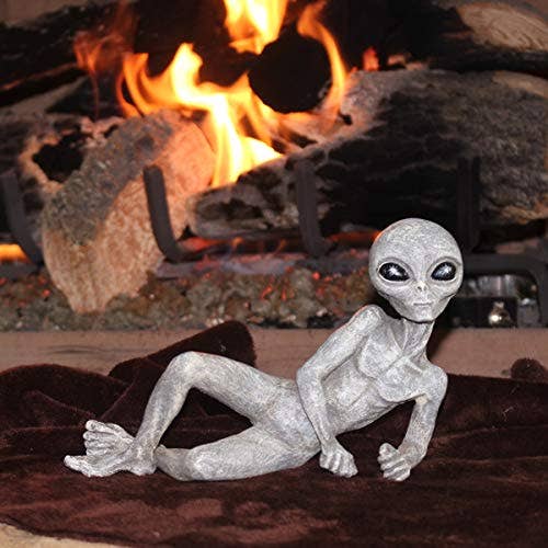 Alien Invasion Sexy 10” long Lying Male Alien Statue