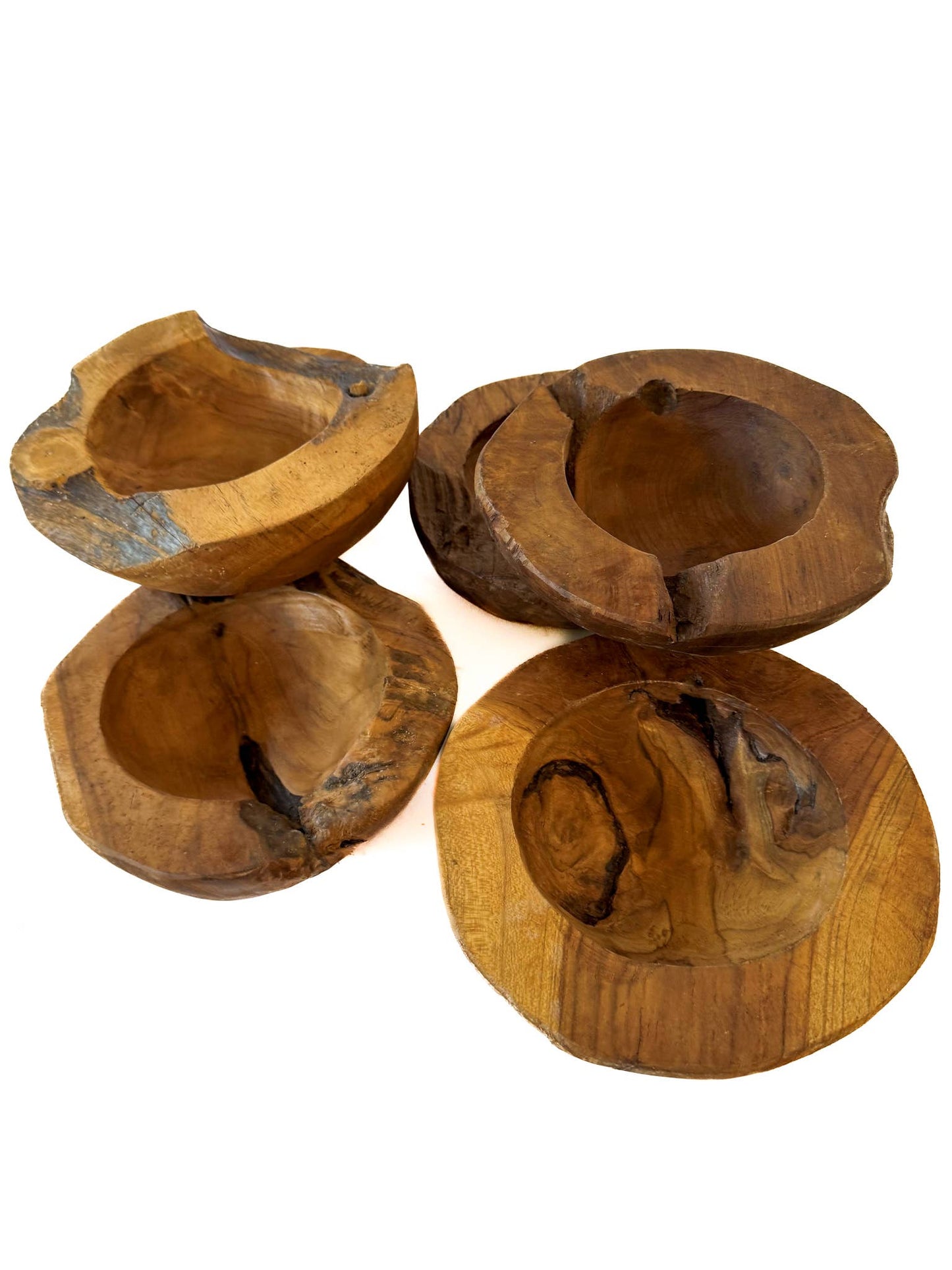 8" Hand-Carved Teak Wood Bowl