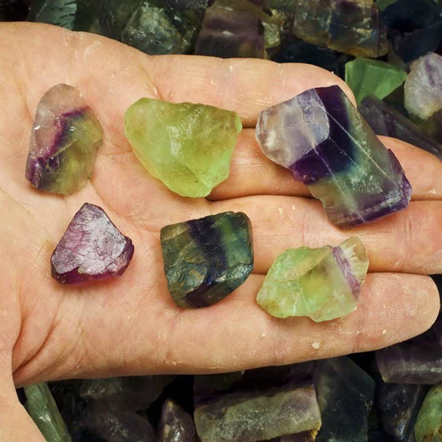 Rough Rainbow Fluorite- China - Raw Natural Stones (1 lb)