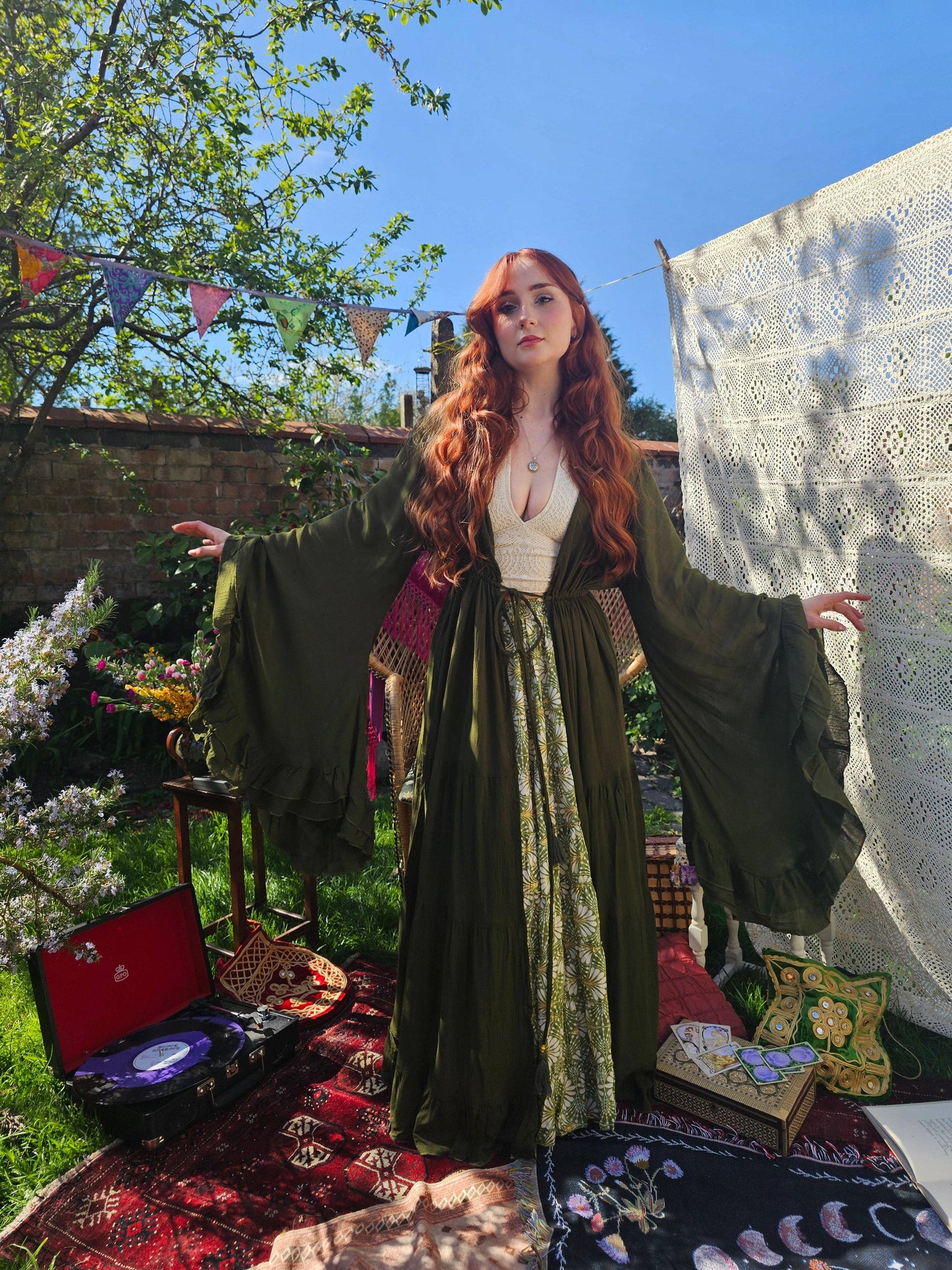 Moonlit Boho Duster with Ruffle Sleeve