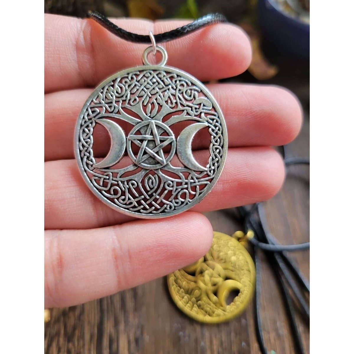 Protection Charm Triple Moon Pentagram Talisman Protection