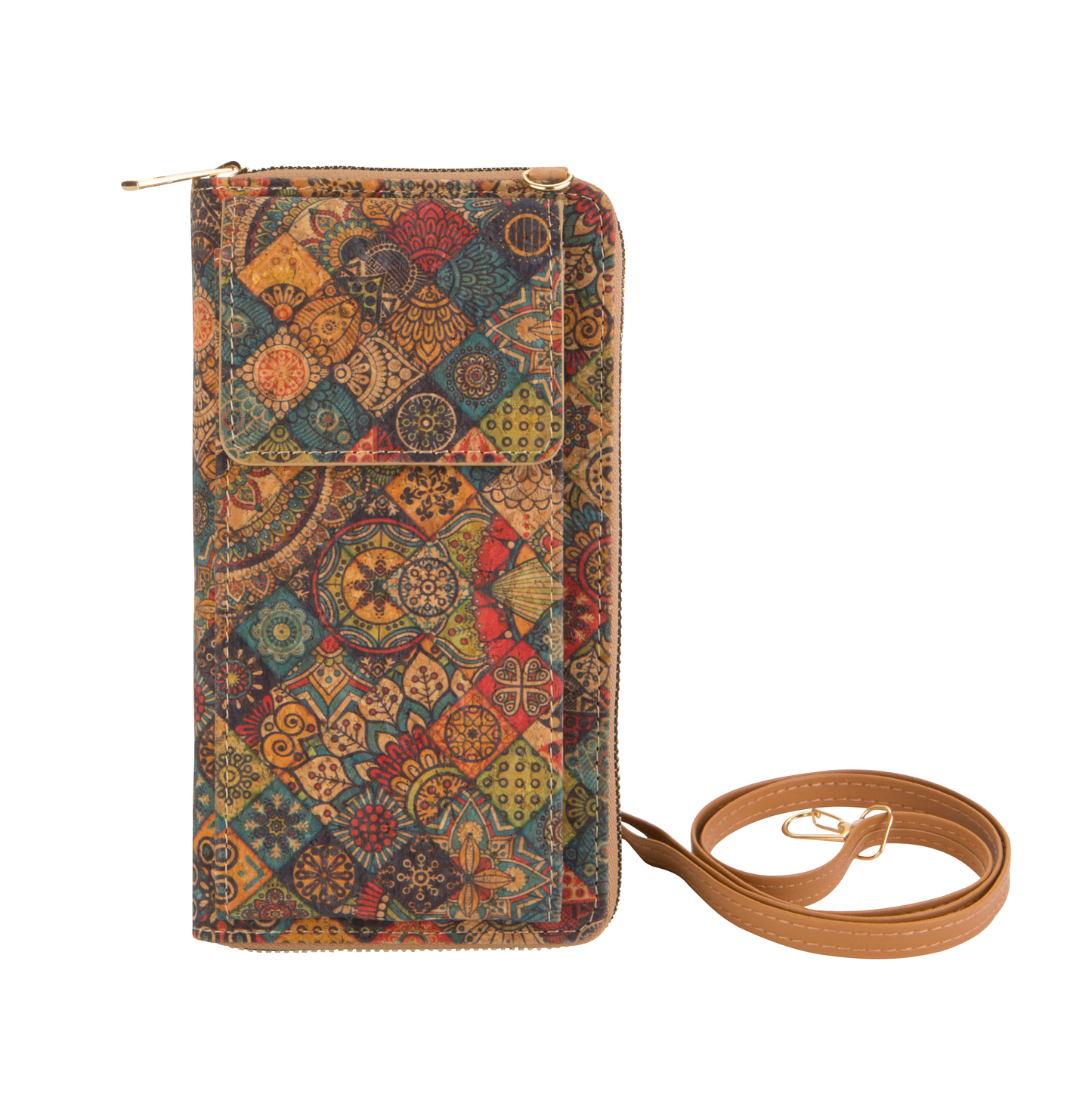 Cellphone Pocket Cork Wallet Crossbody Bag