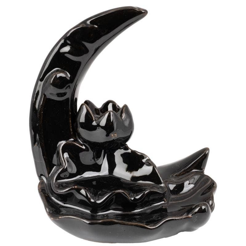 4.5" MOON & LOTUS BACKFLOW INCENSE BURNER