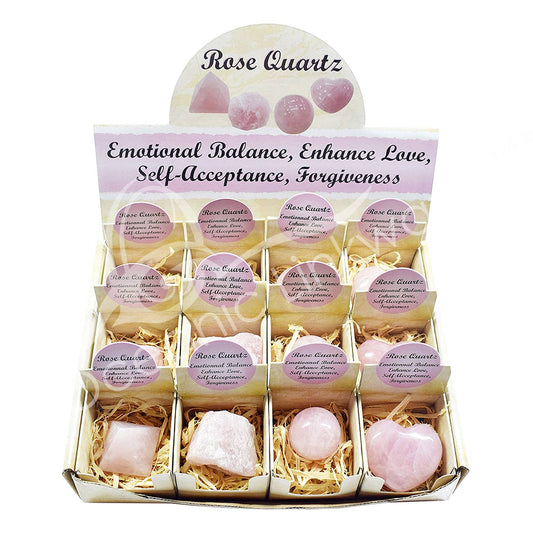 POP UP DISPLAY - ROSE QUARTZ (SET OF 12) 8.5"L X 6.5"W (SET
