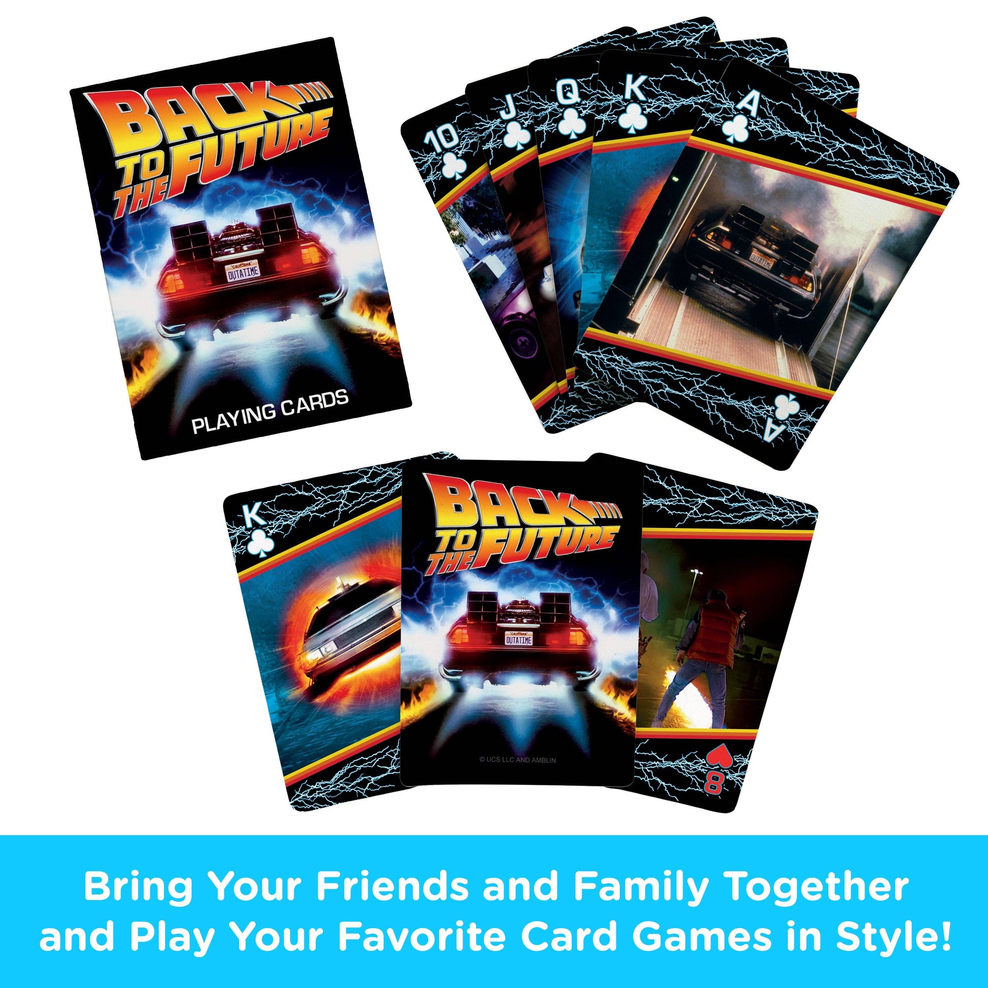Back to the Future playing cards on a white background
