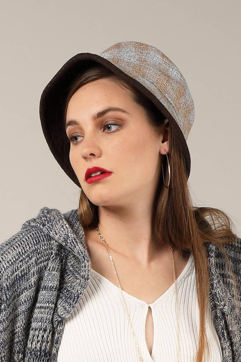 Reversible Plaid Print Bucket Hat