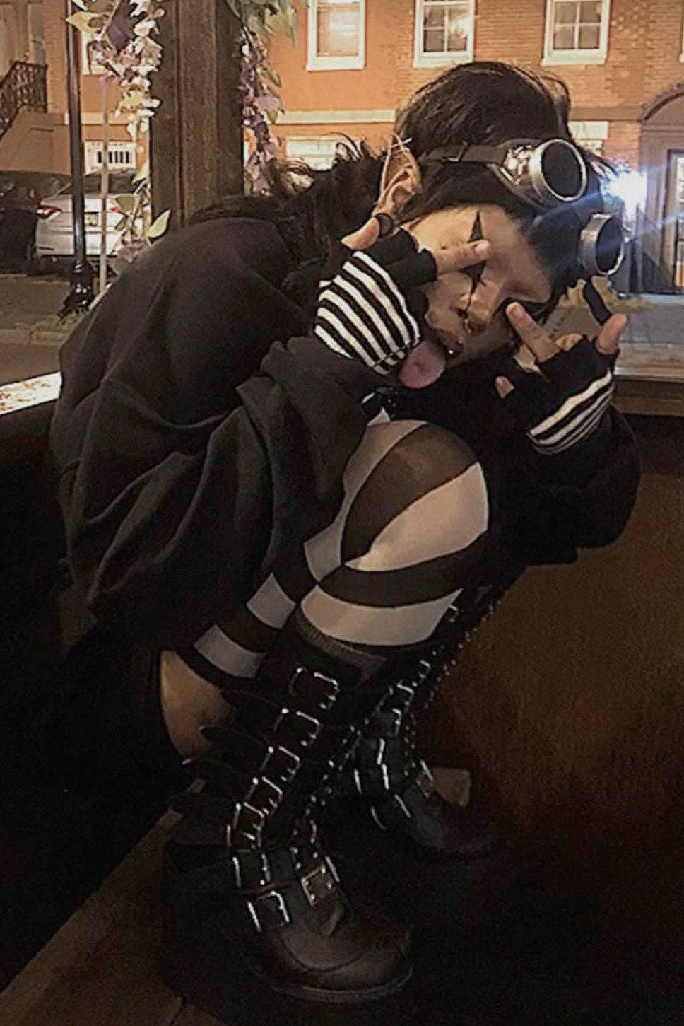 Striped Fingerless Gloves