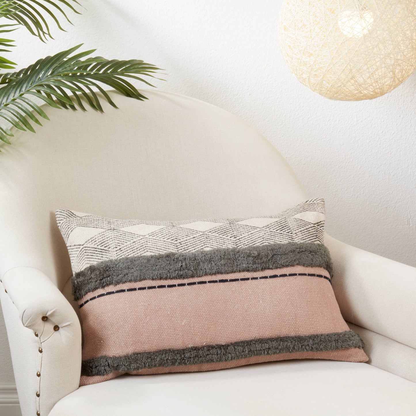 Printed and Tufted Modern Pillow