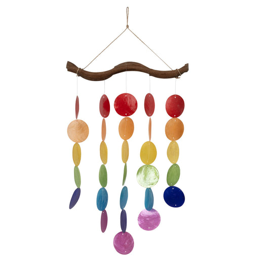 LARGE RAINBOW CAPIZ SHELL CHIMES