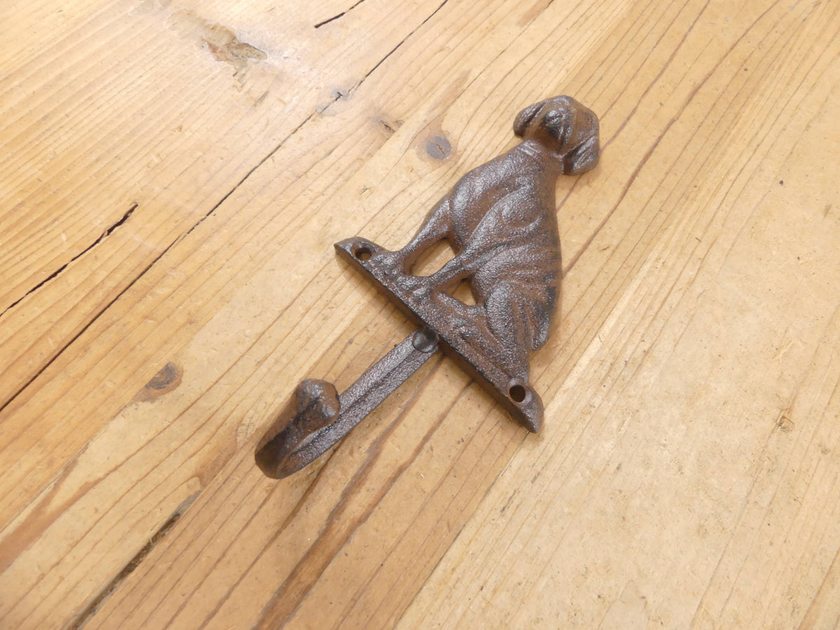 LARGE CAST IRON DOG HOOK