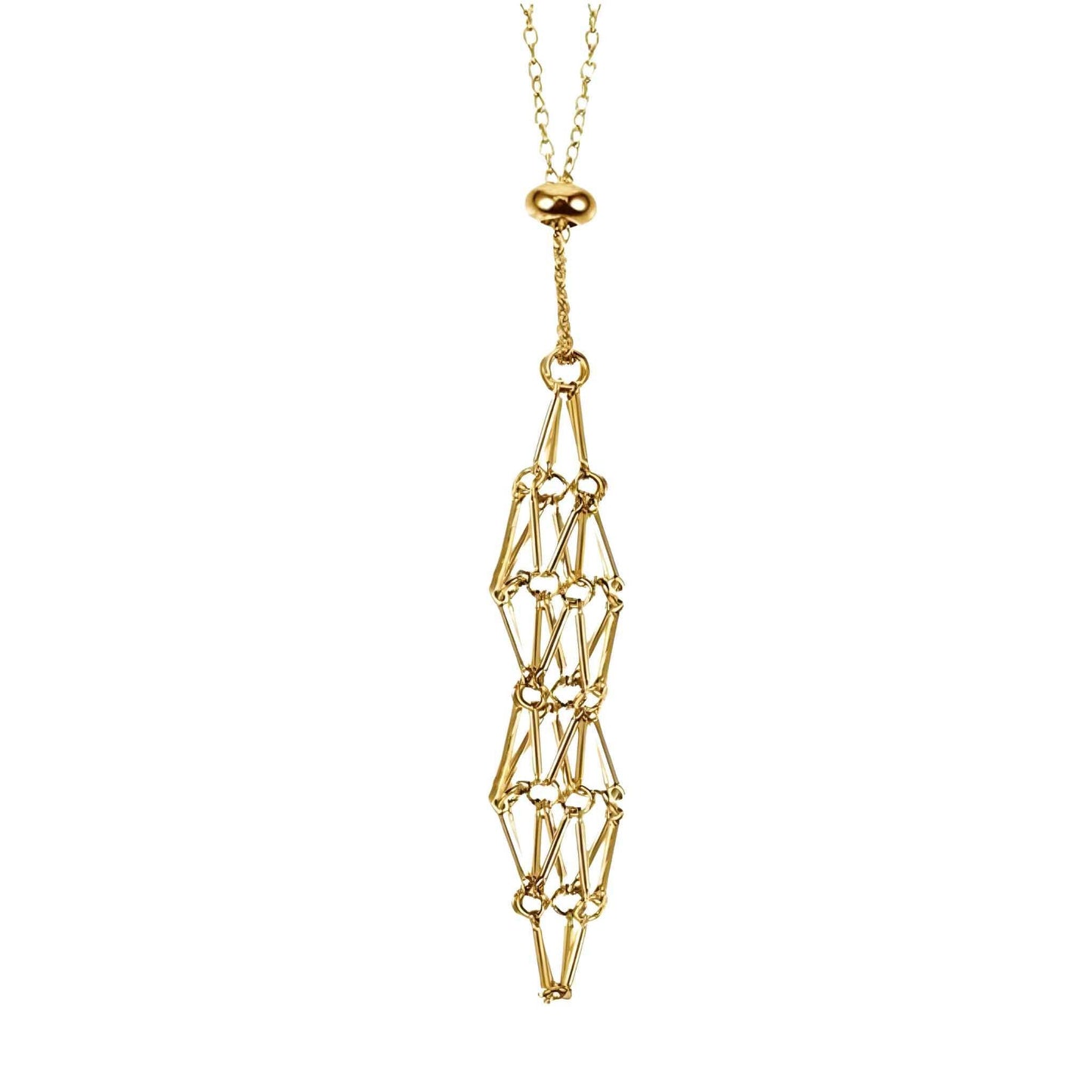 Adjustable Metal Crystal Holder Necklace.