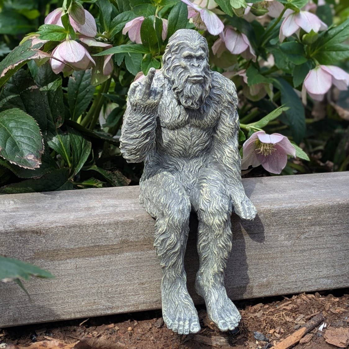 Bigfoot 'The Rude' Sasquatch Statue 10 inch H Shelf Sitter