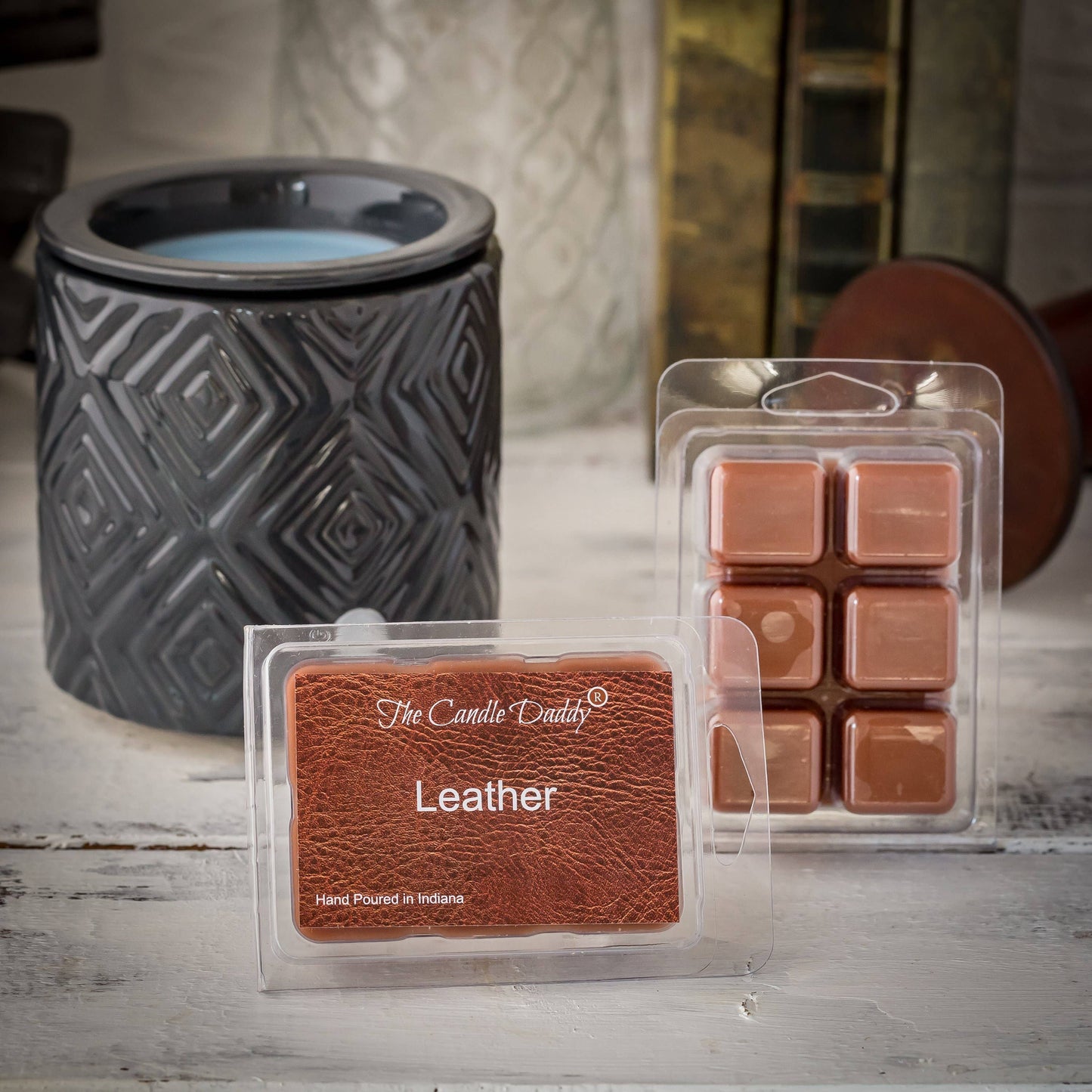 Leather Scented Melt- Maximum Scent Wax Cubes/Melts- 1 Pack