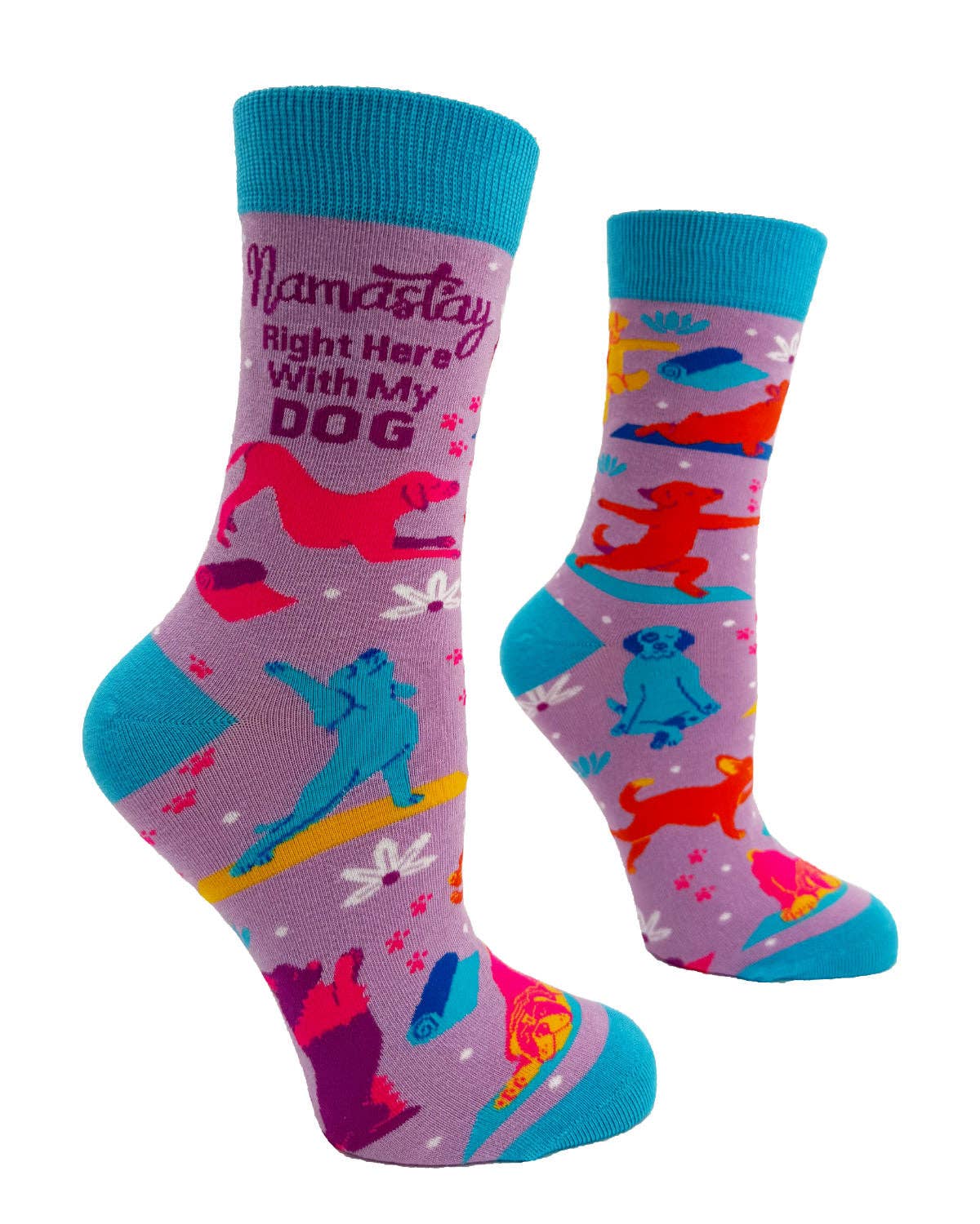 Namastay Right Here with My Dog Women's Crew Socks