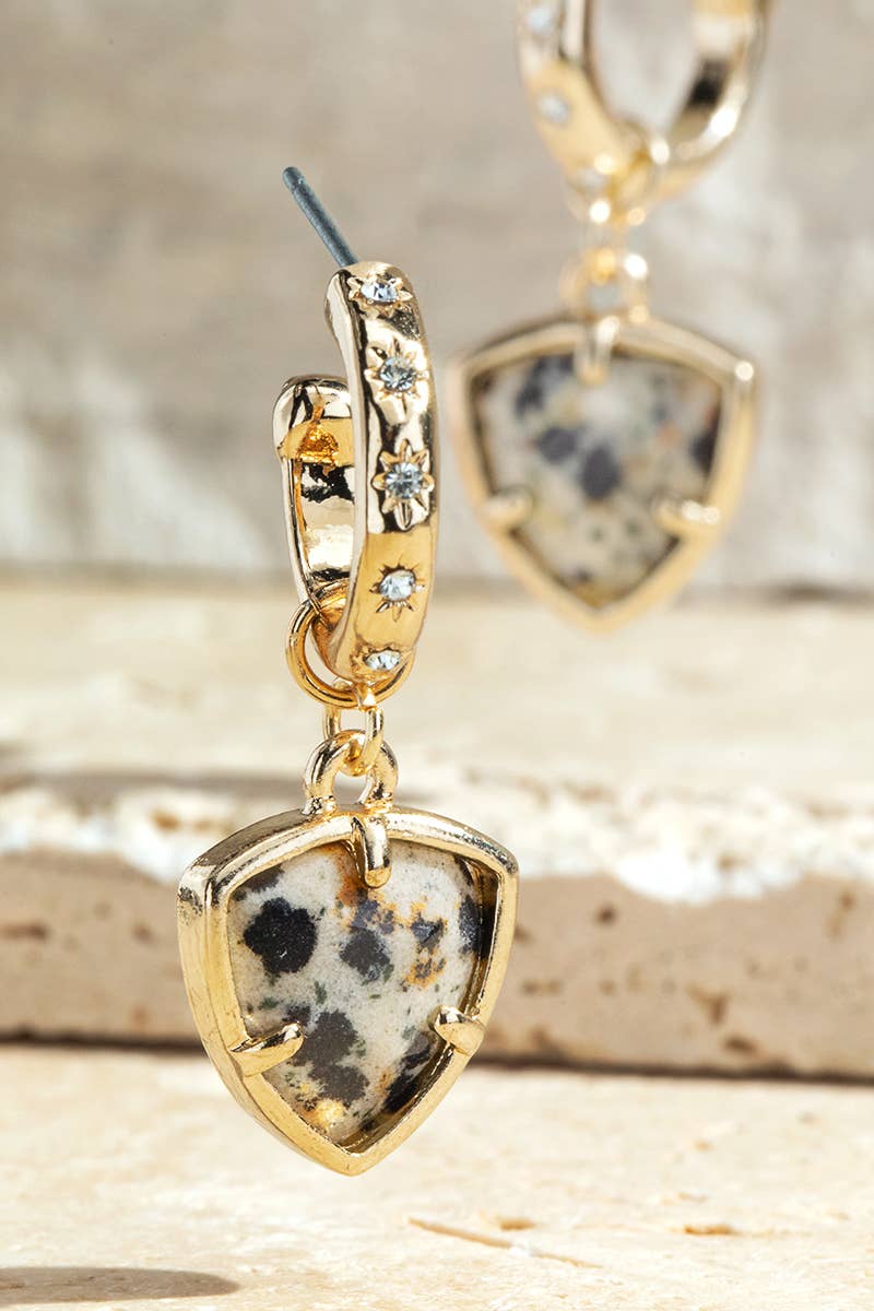 Natural Stone Triangle Earrings