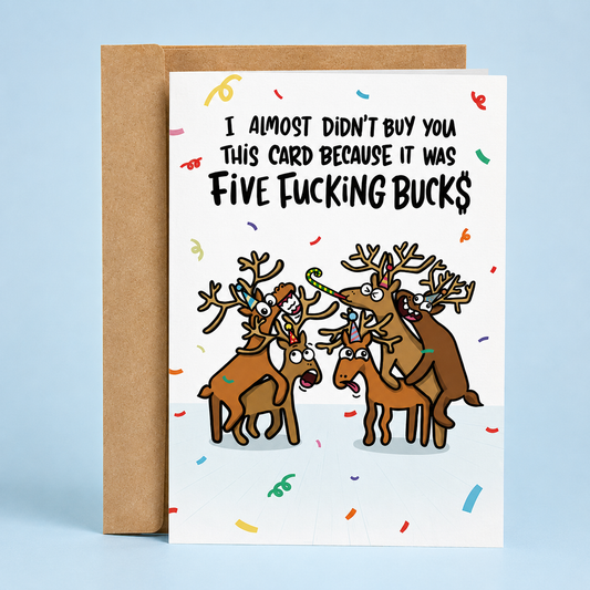 Five Fucking Bucks Birthday | Funny Birthday Card