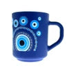 Evil Eyes Matte Blue Turkish Tea Coffee Glass Mug 1 Cup