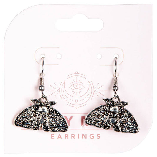 ANTIQUE SILVER  MOTH  EARRINGS