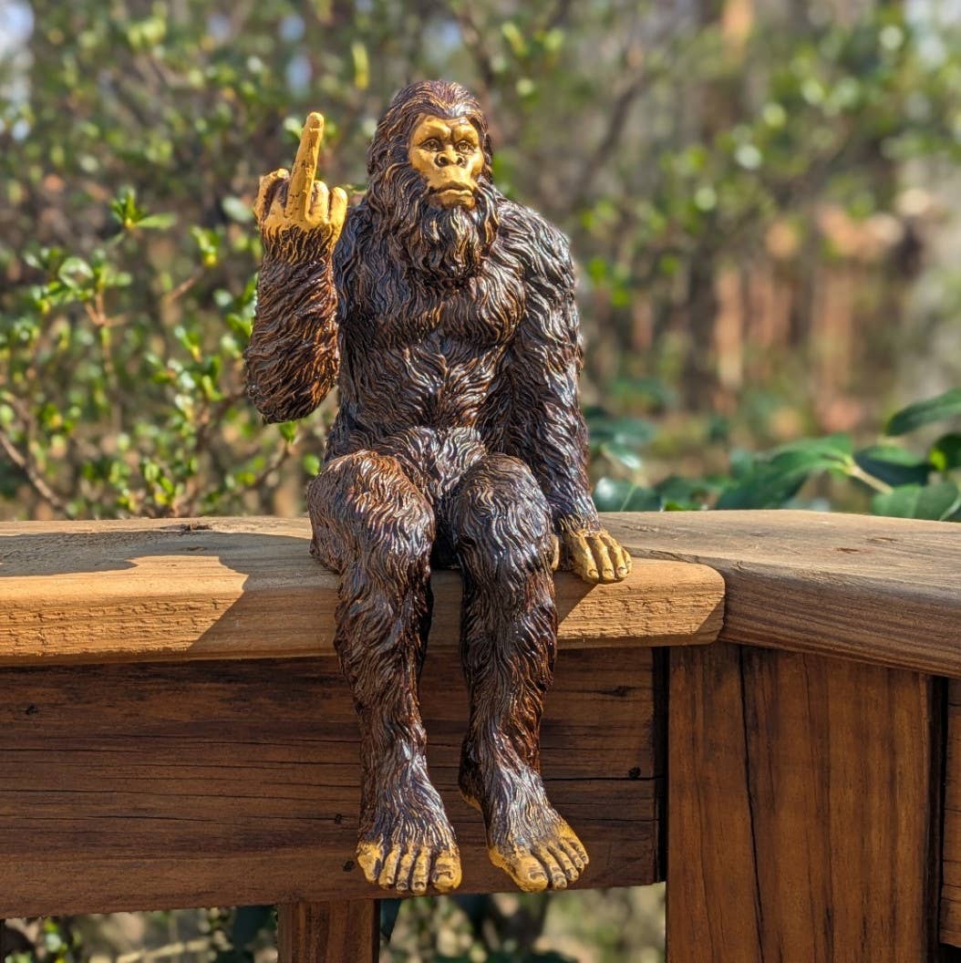 Bigfoot 'The Rude' Sasquatch Statue 10 inch H Shelf Sitter
