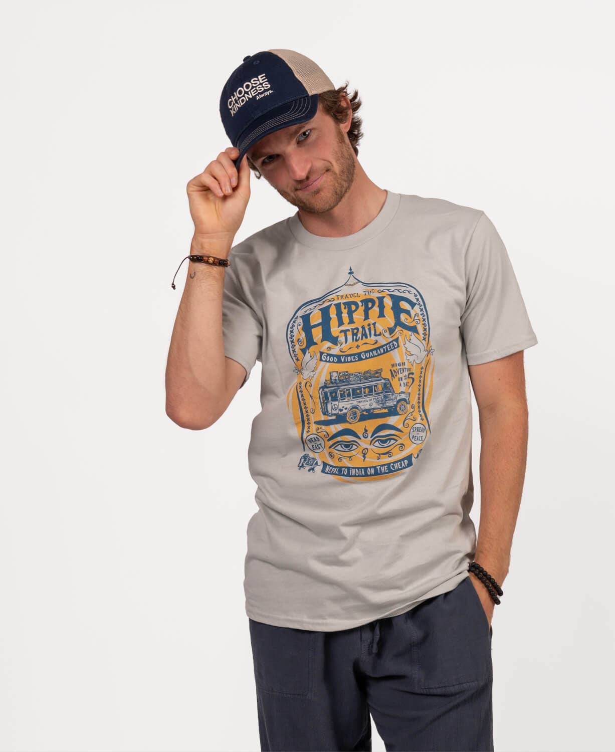 Hippie Trail Organic T-Shirt - Unisex - Retro Graphic Tees