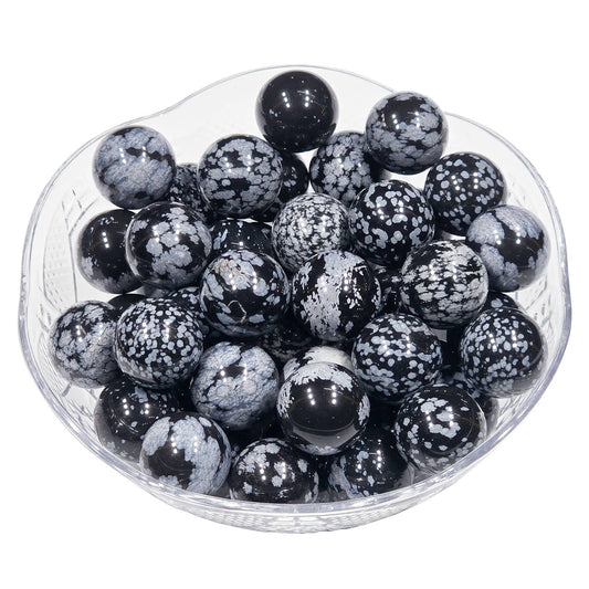 Natural Snowflake Obsidian Sphere (20mm) -No Dye/Glass