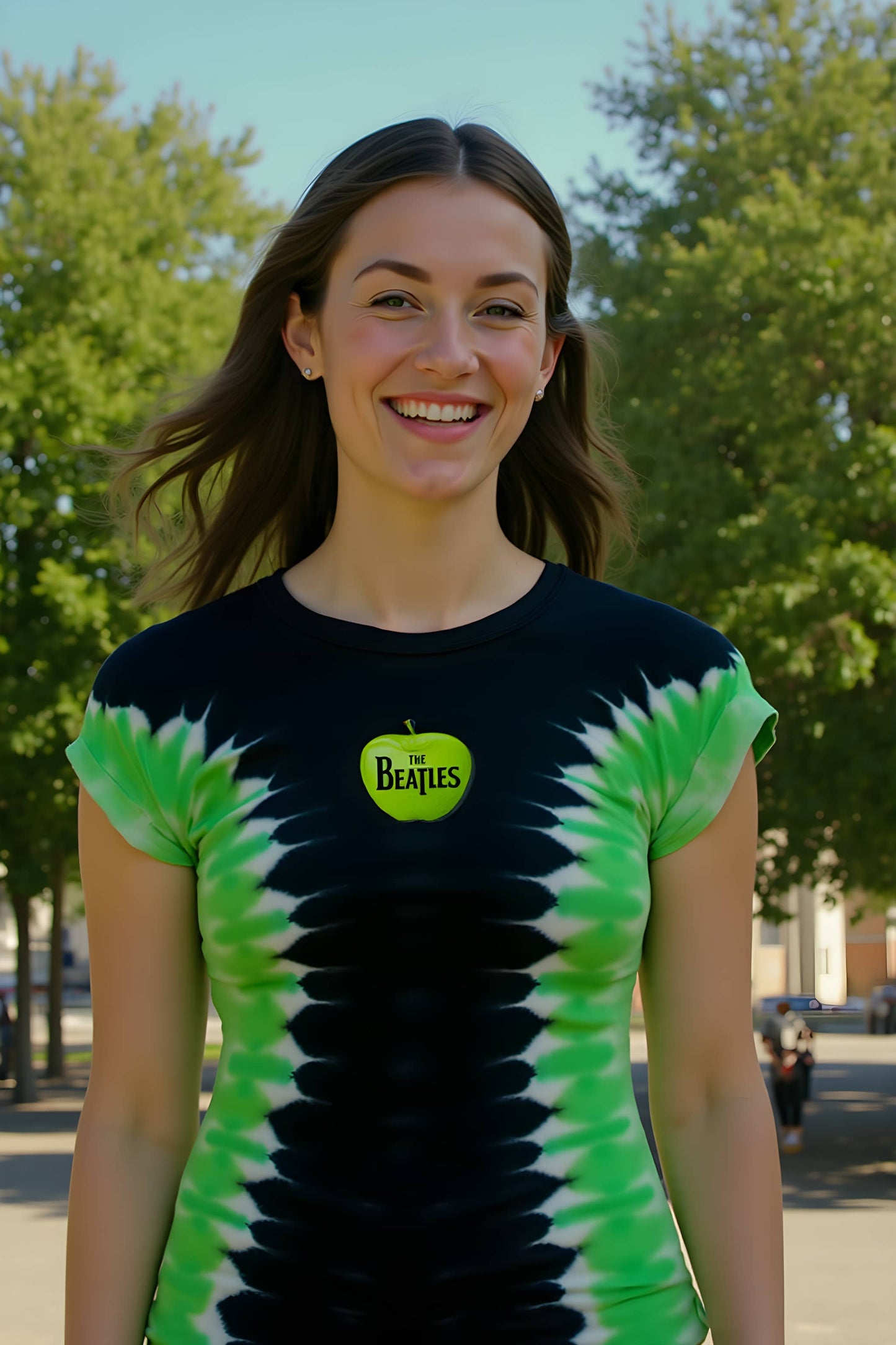 The Beatles - Apple Logo Tie Dye Women's Juniors T Shirt