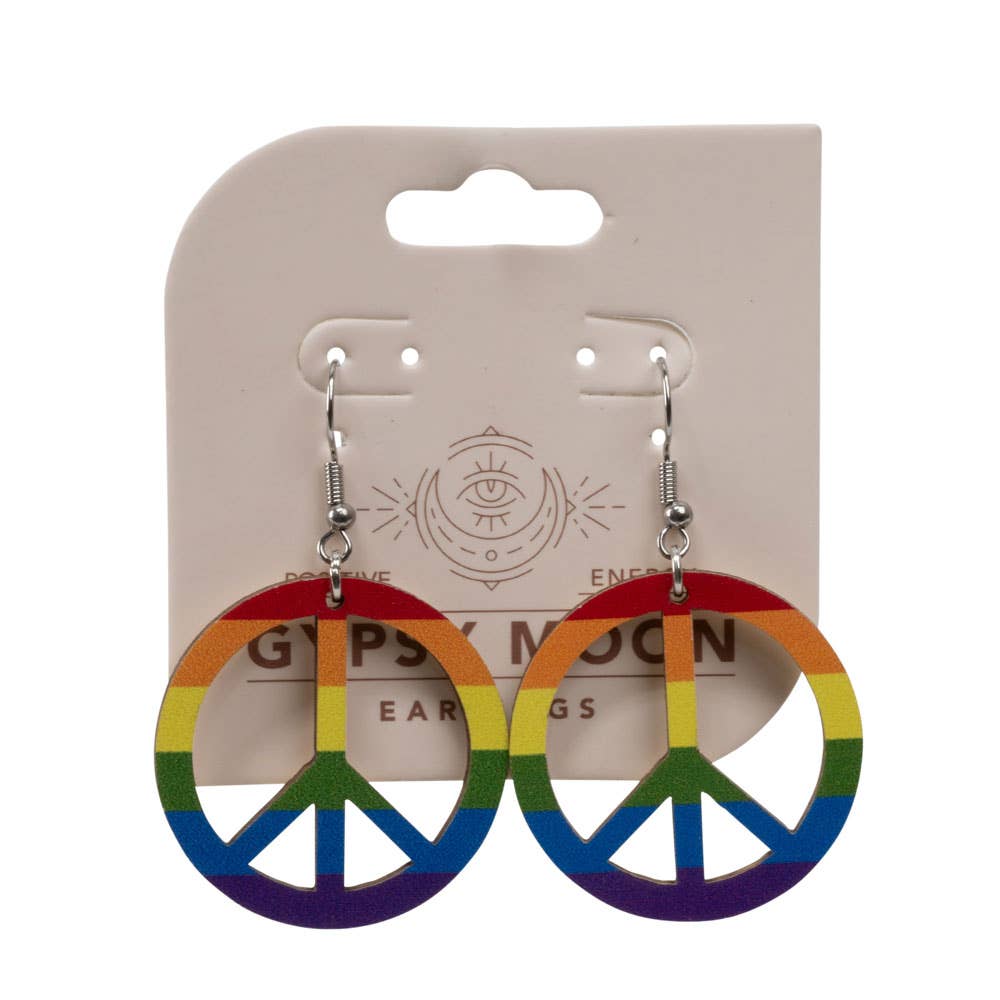 WOOD PEACE EARRINGS