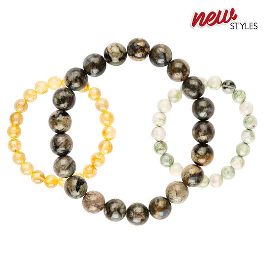 8mm Crystal Gemstone Energy Bead Stretch Bracelets
