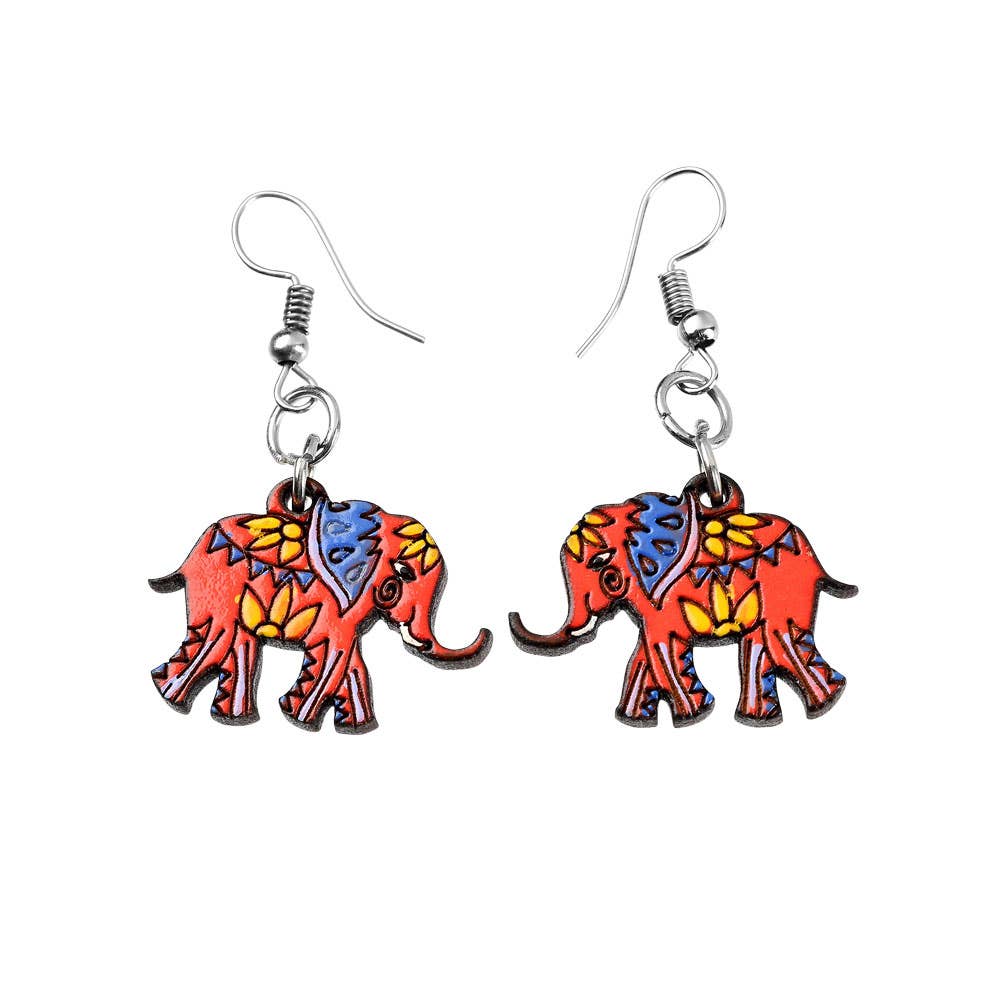 ASSORTED WOOD ELEPHANT EARRINGS