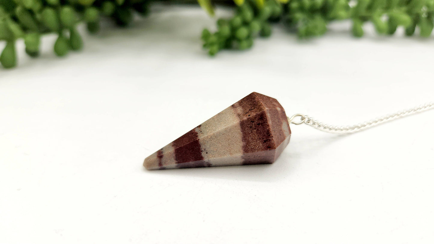 Shiva Lingham Pendulum w/Silver Plated Chain & Clear Quartz