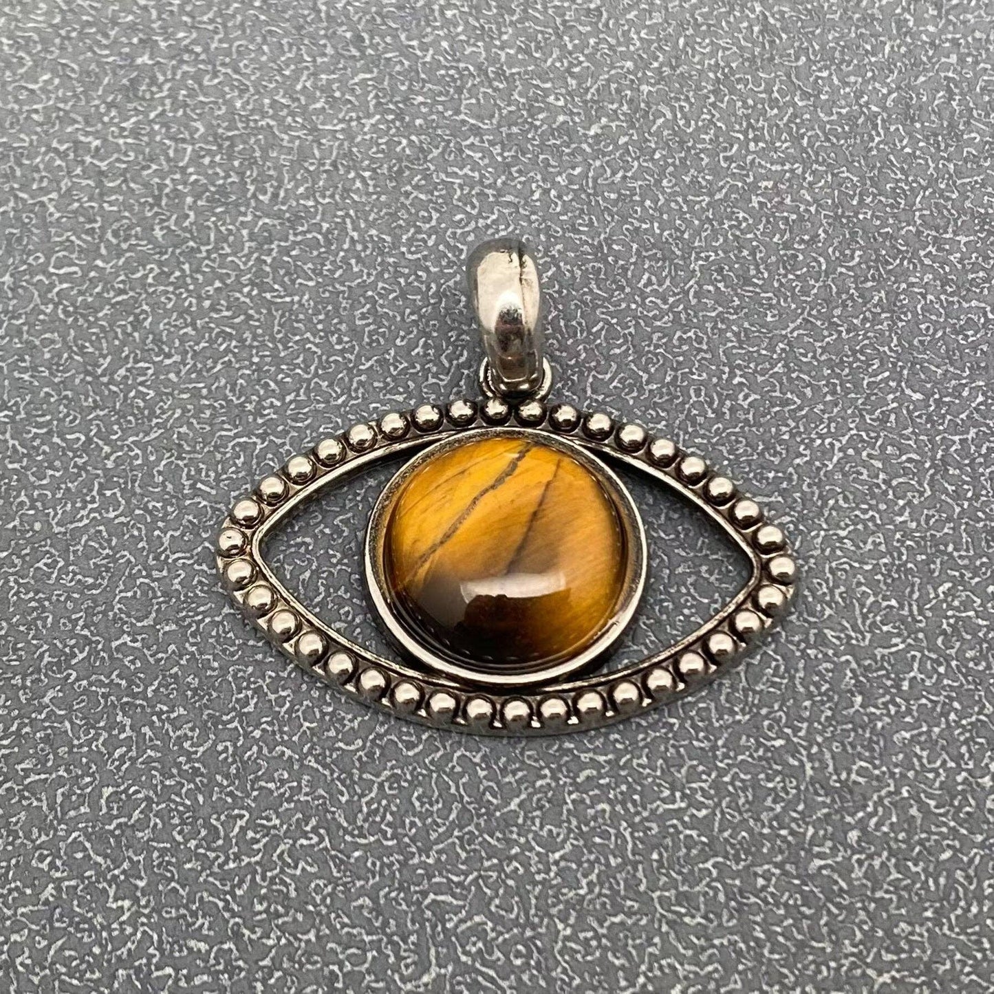Vintage Natural Stone Evil Eye Charms (Single Pendant) - CS