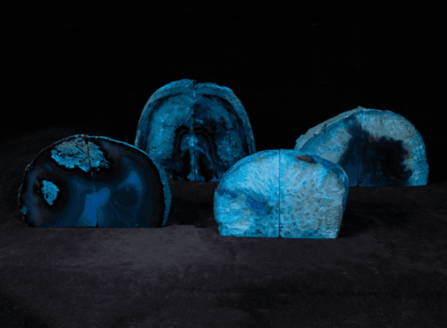 BOOKENDS TEAL AGATE- Sold By the Set