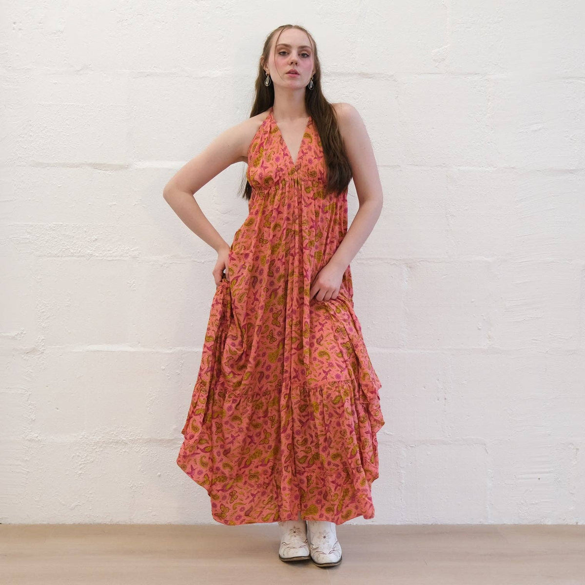 Boho Goddess Maxi Tiered Backless Dress