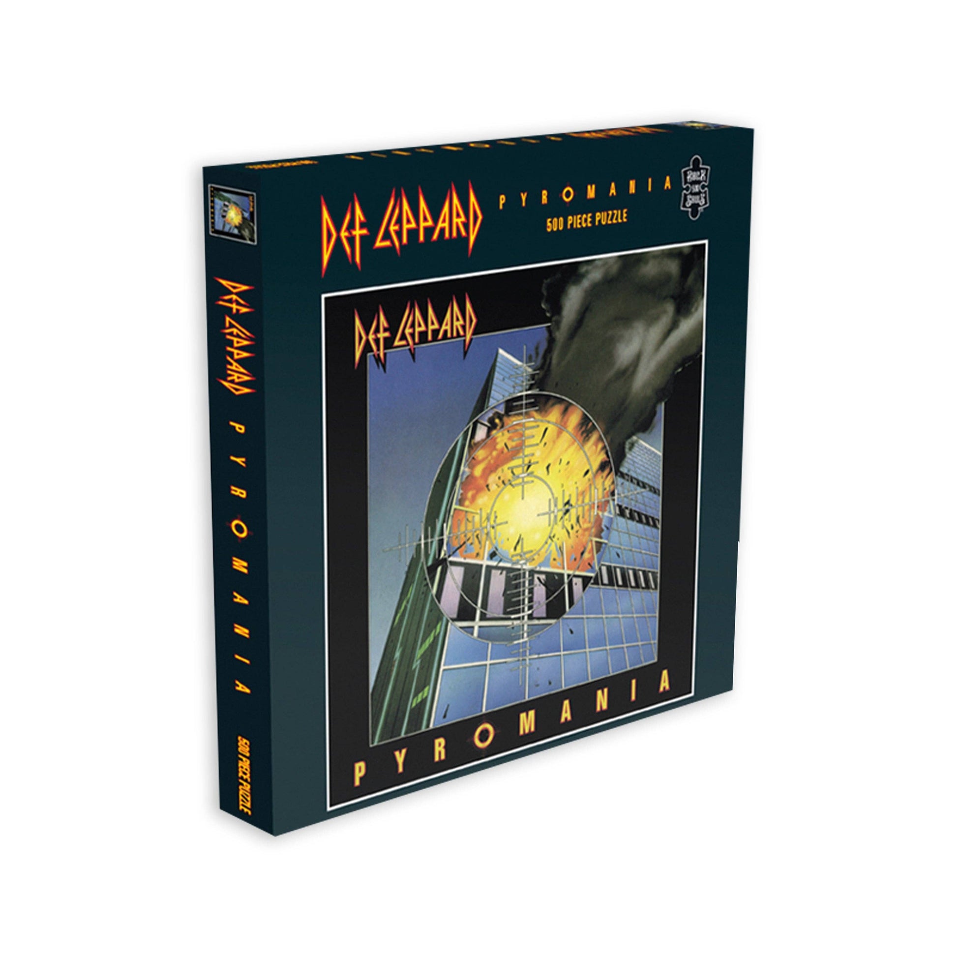 Def Leppard 'Pyromania' puzzle box with album cover art on a white background