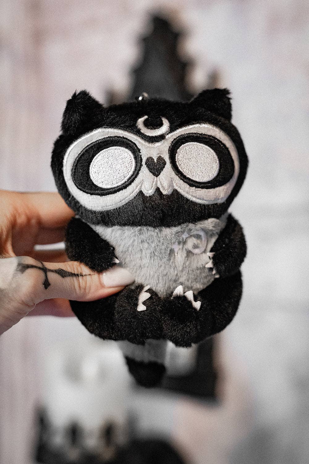 Moon Raccoon Plush Keychain