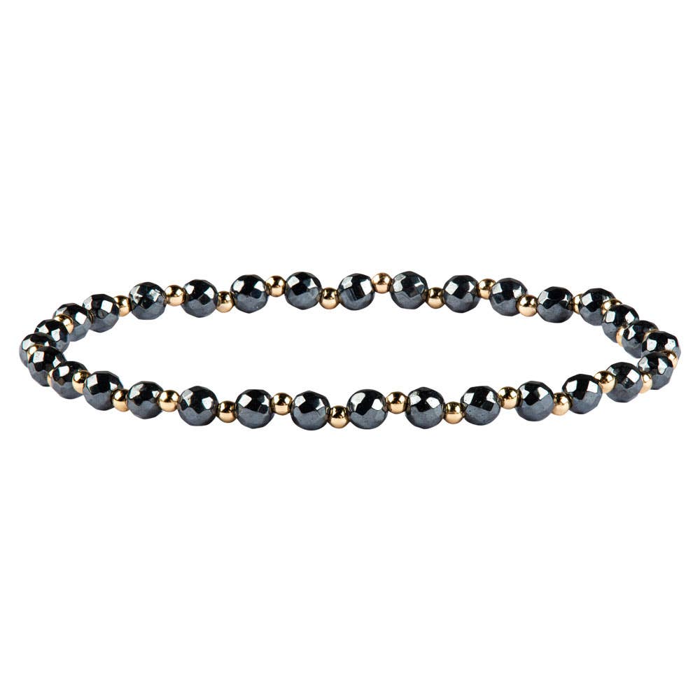 4MM FACETED GOLD SPACER BRACELET