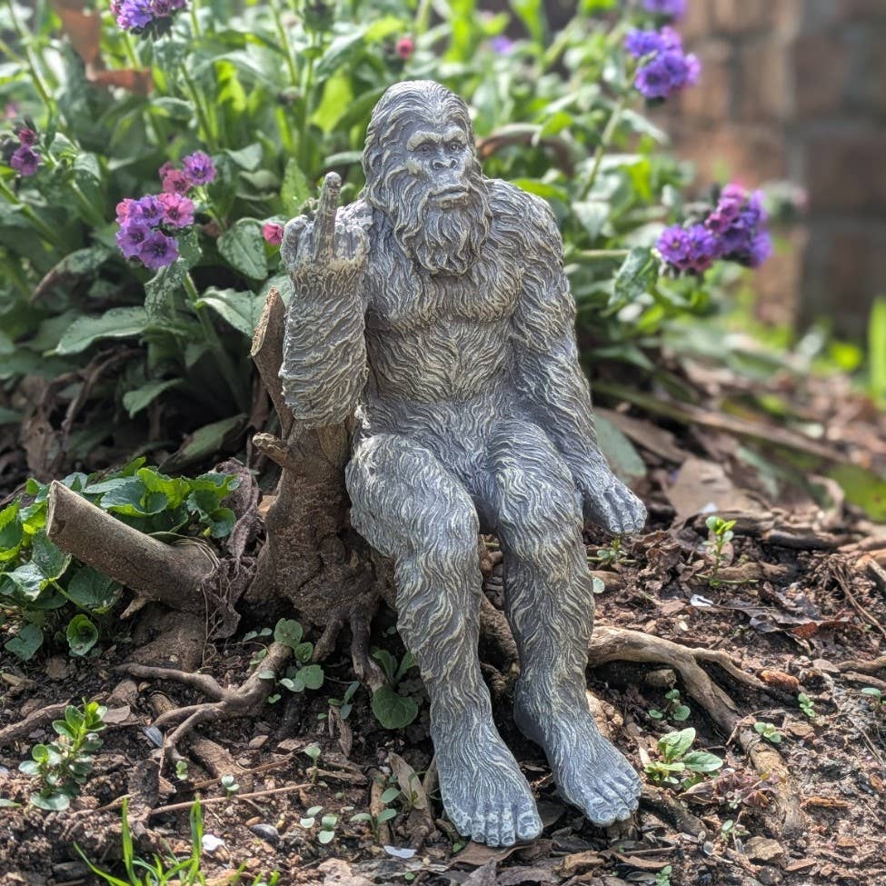 Bigfoot 'The Rude' Sasquatch Statue 10 inch H Shelf Sitter