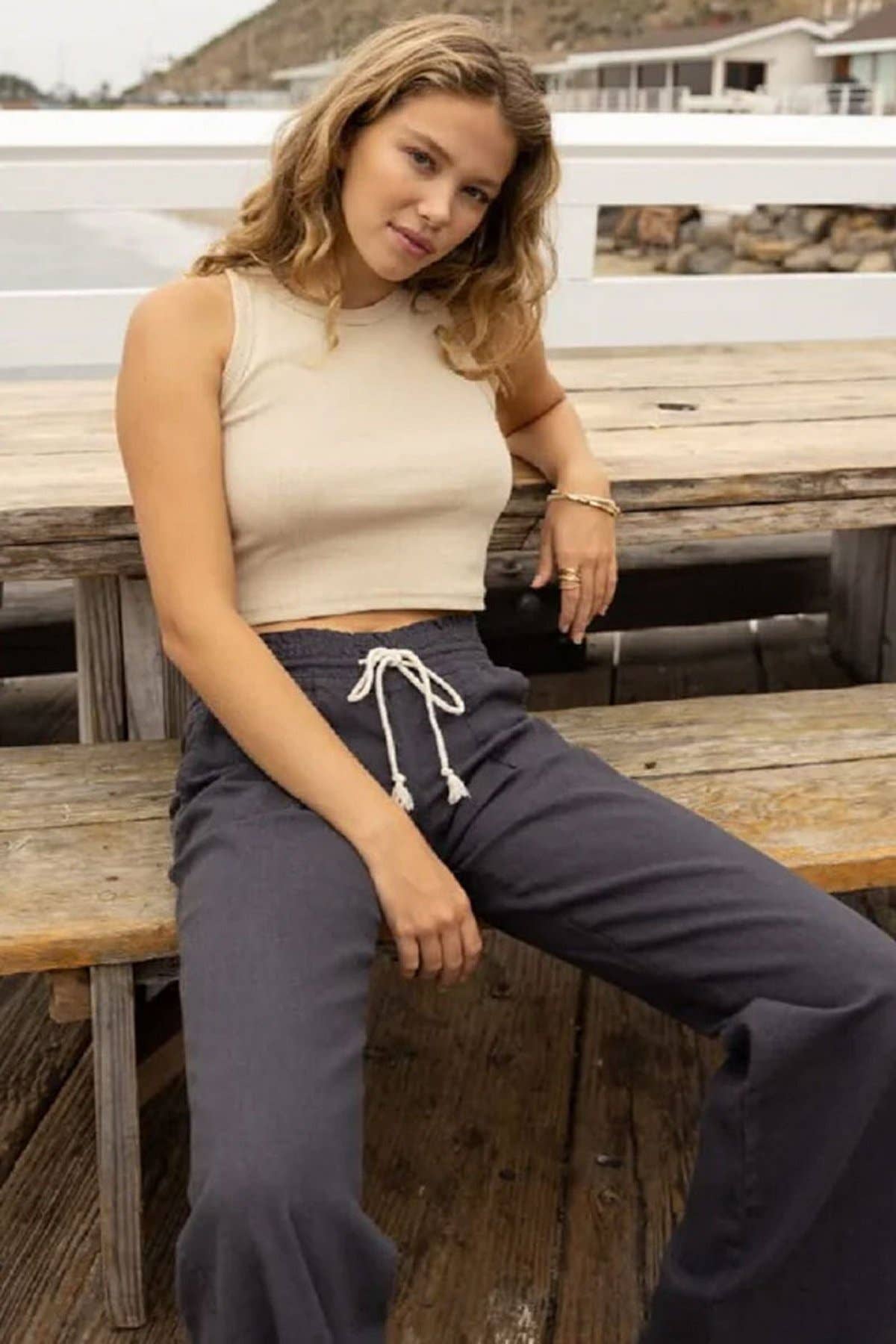 CALI1850 LINEN WIDE-LEG DRAWSTRING PANT (07024JLN000)