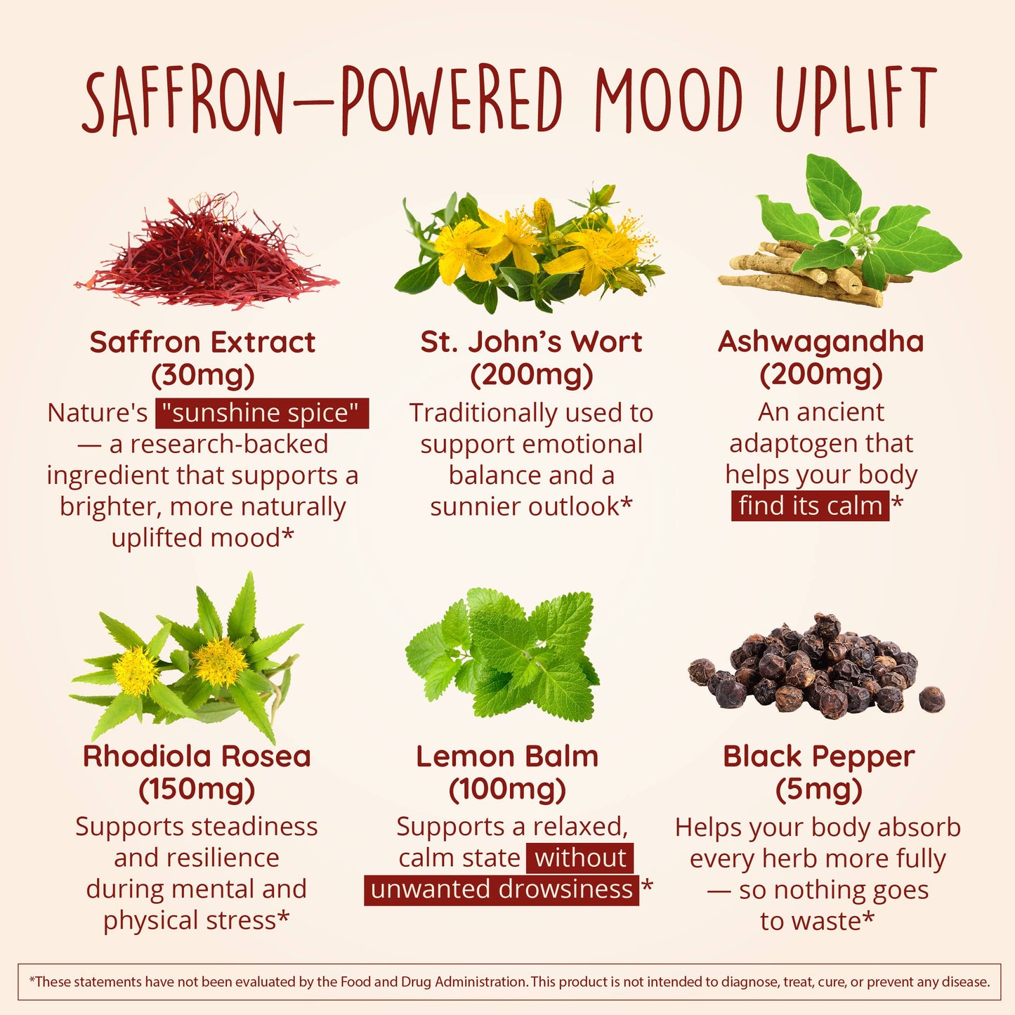Joy-Filled Saffron Mood Uplift Supplement