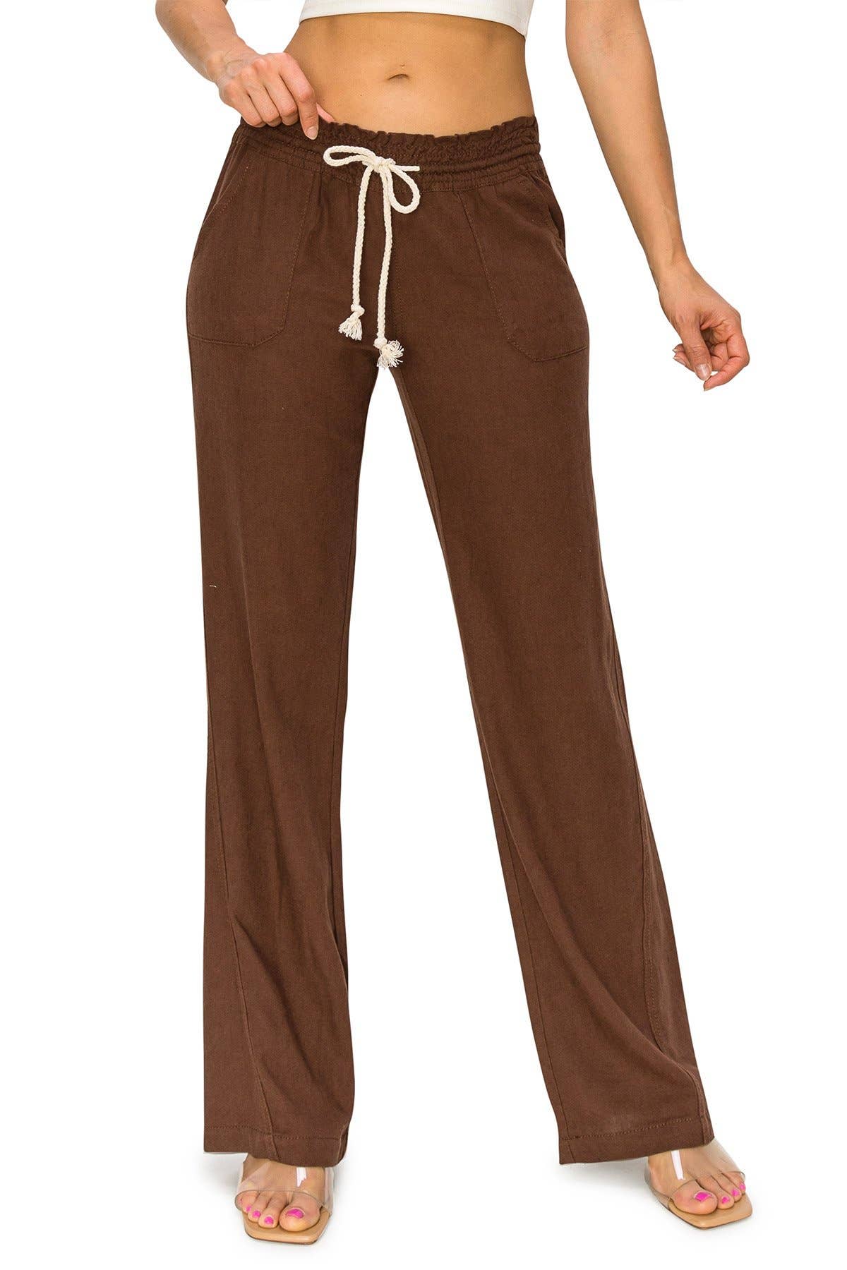 CALI1850 LINEN WIDE-LEG DRAWSTRING PANT (07024JLN000)