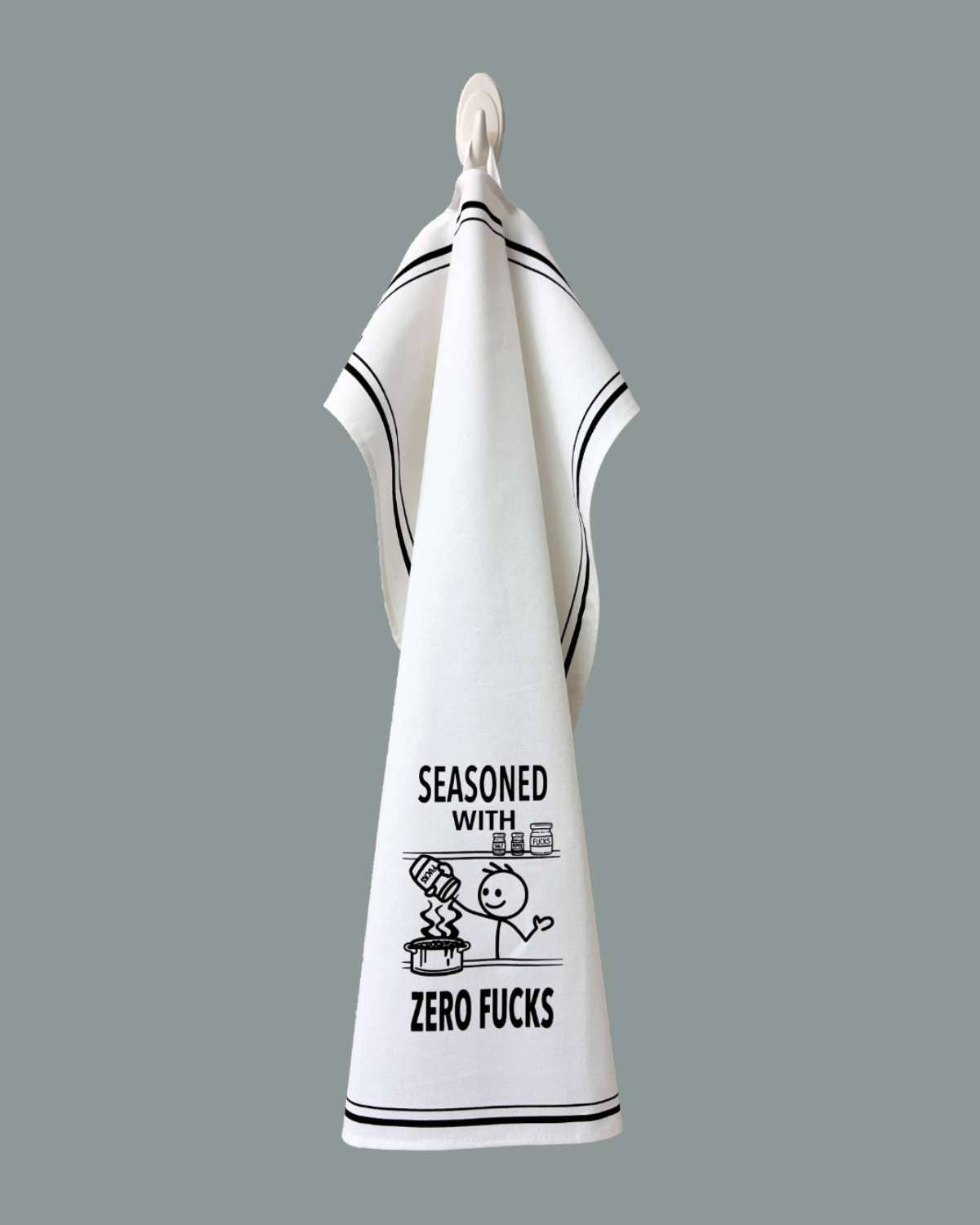 “Seasoned With Zero Fucks” - Hey Now™ Cotton Kitchen Towel