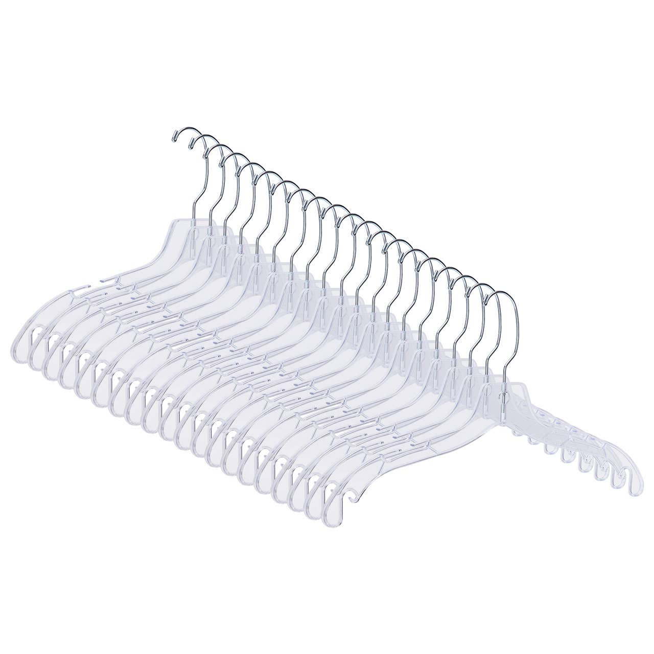 17" Economy Clear Plastic Dress Hangers - Case of 100