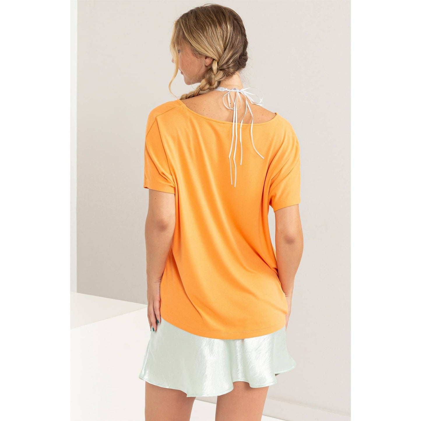 V Neck Dolman Short Sleeve Top