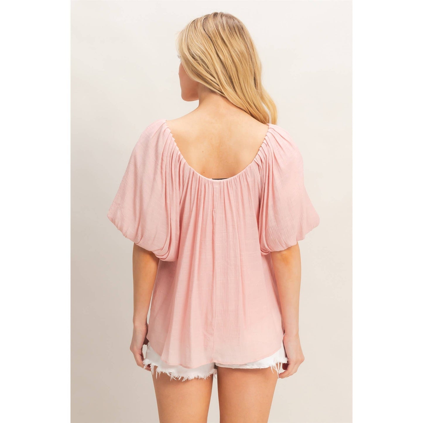Gathered Puff Sleeve Blouse