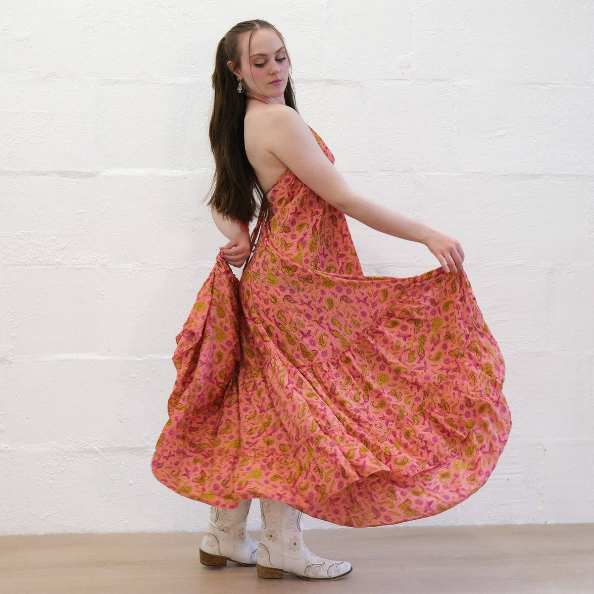 Boho Goddess Maxi Tiered Backless Dress