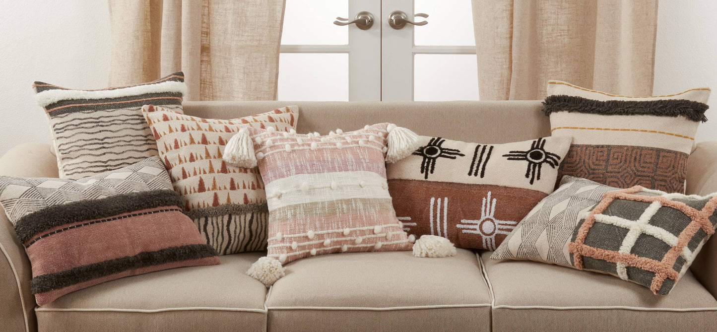 Printed and Tufted Modern Pillow