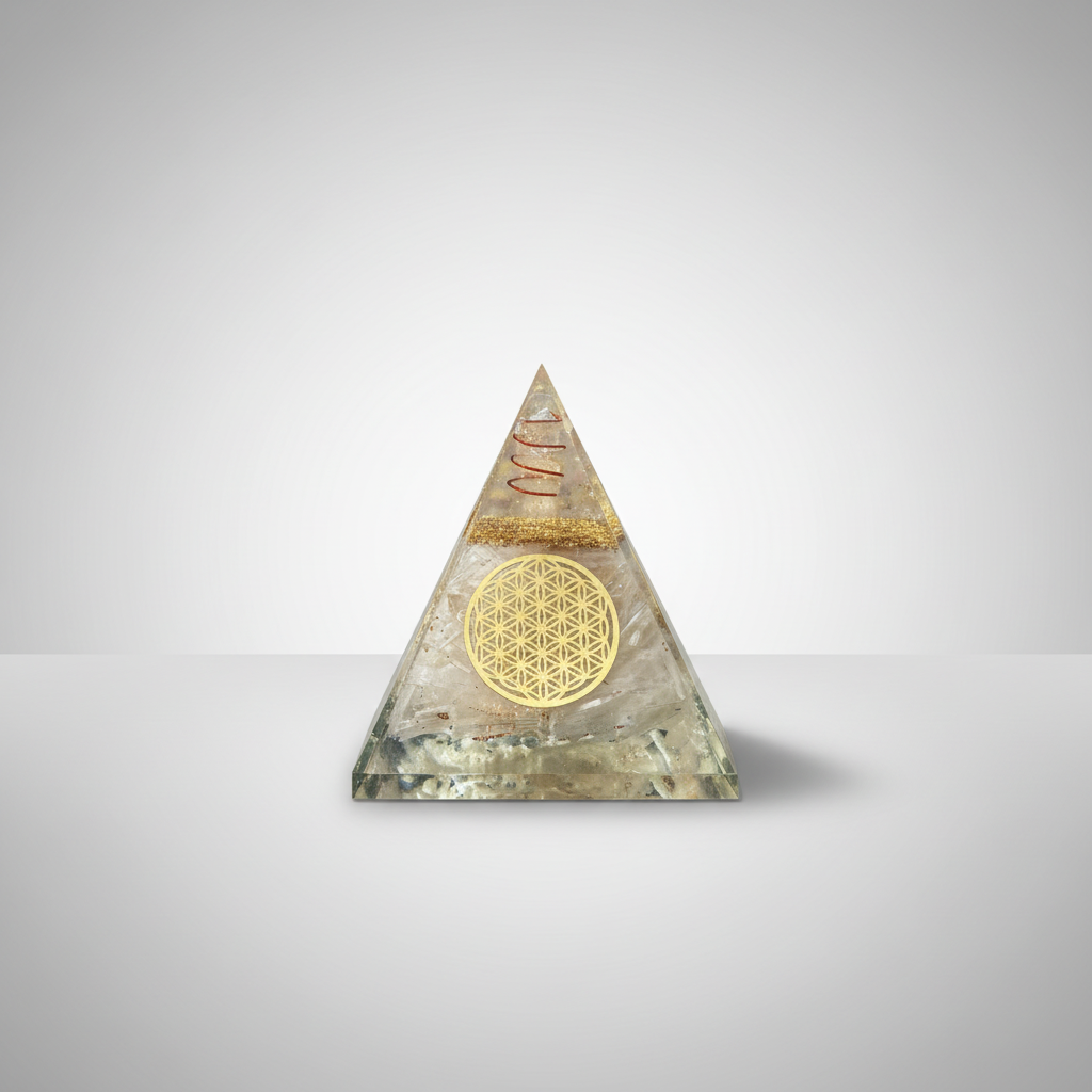 Orgonite Pyramid Wirewrapped Crystal Chips