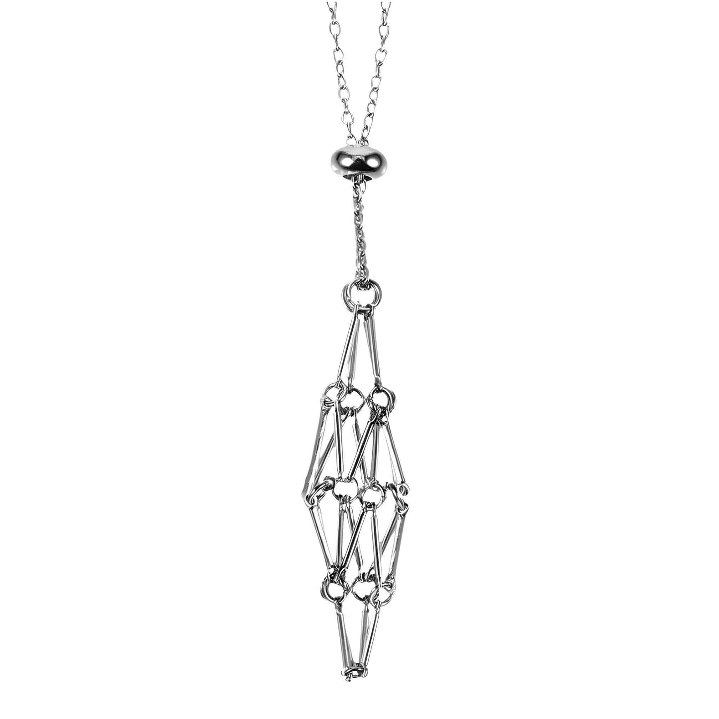 Adjustable Metal Crystal Holder Necklace.