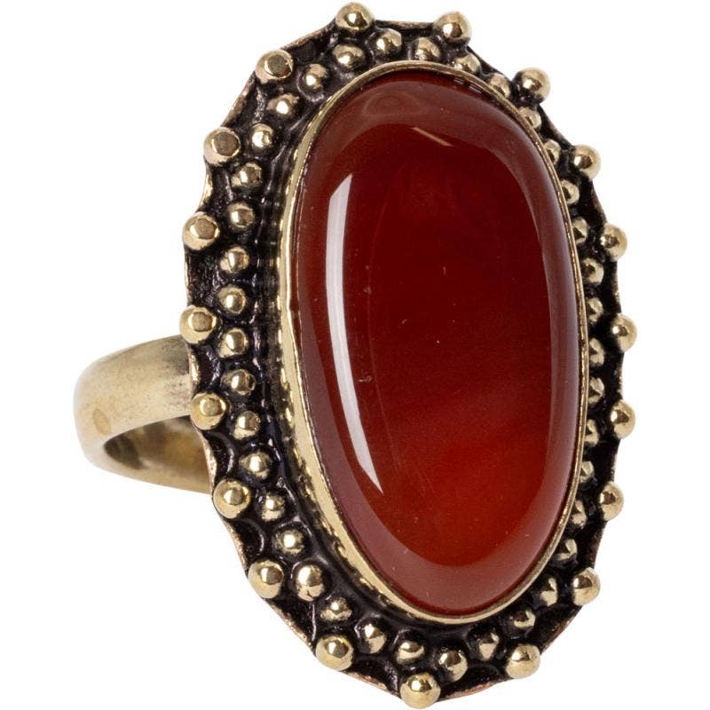 ADJUSTABLE GOLD TONE GEMSTONE RINGS